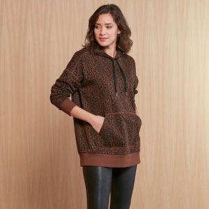 Peyton Jensen leopard print tunic hoodie